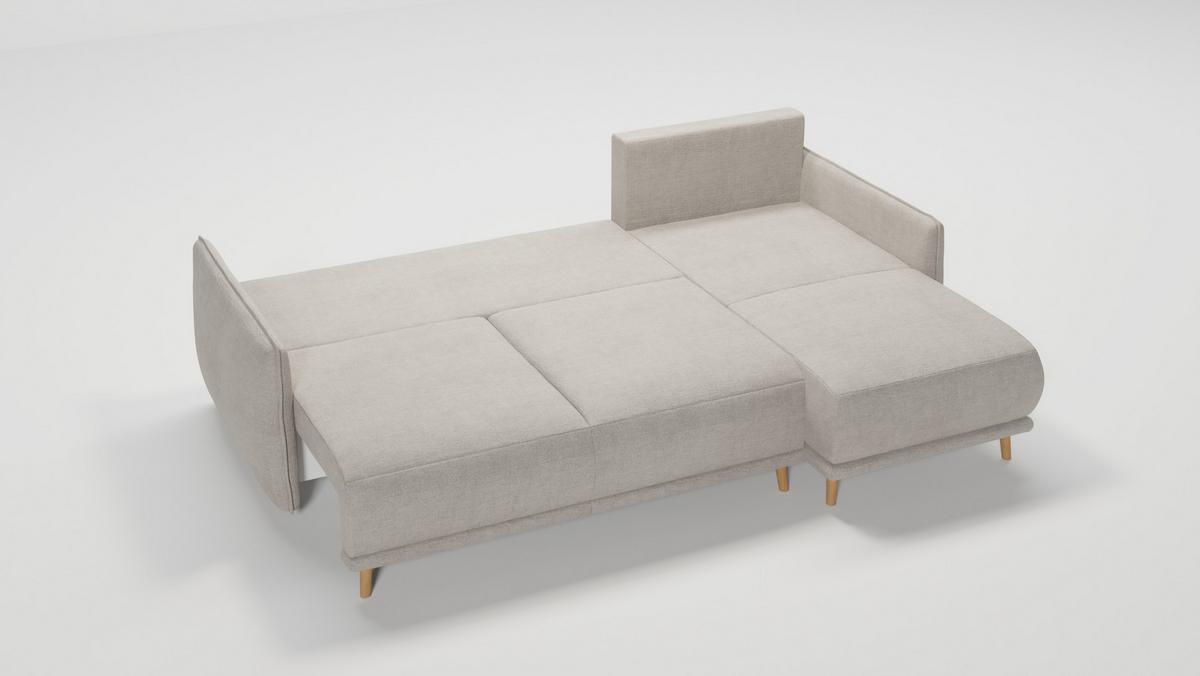 ECKSOFA Chroma Beige Luxusmicrofaser - Ecru/Beige, Holz/Textil (238/170cm) - S-Style