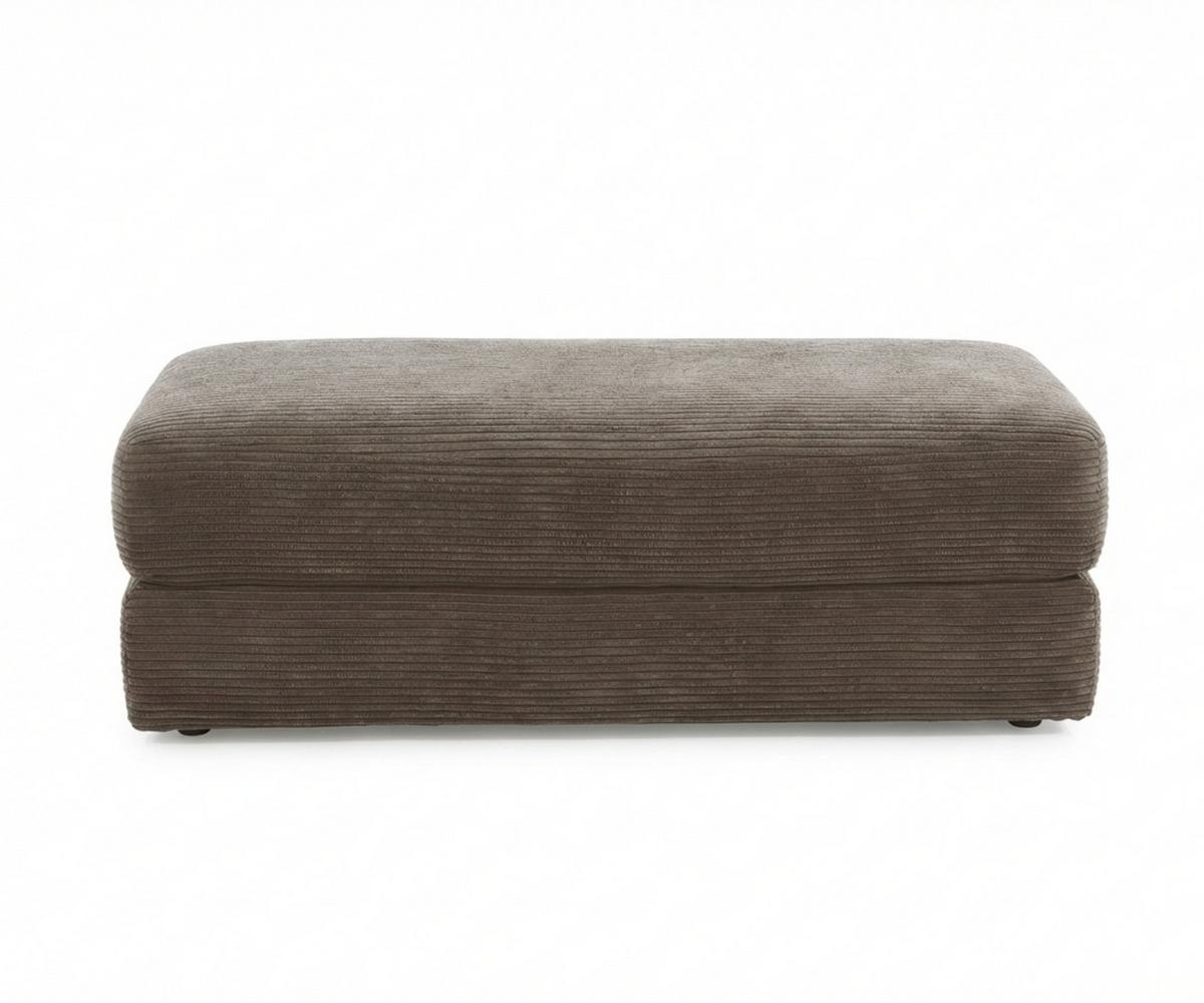 POLSTERHOCKER Federkern B124/T60/H40 cm Cord-Bezug Braun Taupe / 15258 - Schwarz/Braun, Kunststoff/Textil (124/40/60cm) - luma-home