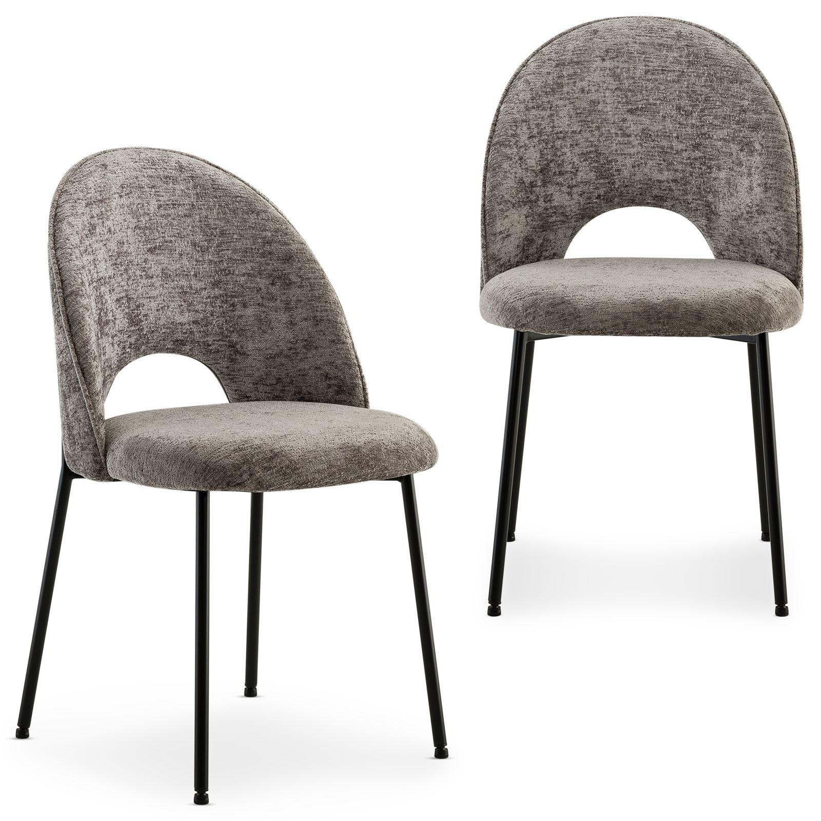 ESSZIMMERSTÜHLE SERENA 2er-Set grau - Grau, Textil (46/83/53cm) - IDIMEX