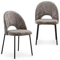 ESSZIMMERSTÜHLE SERENA 2er-Set grau - Grau, Textil (46/83/53cm) - IDIMEX