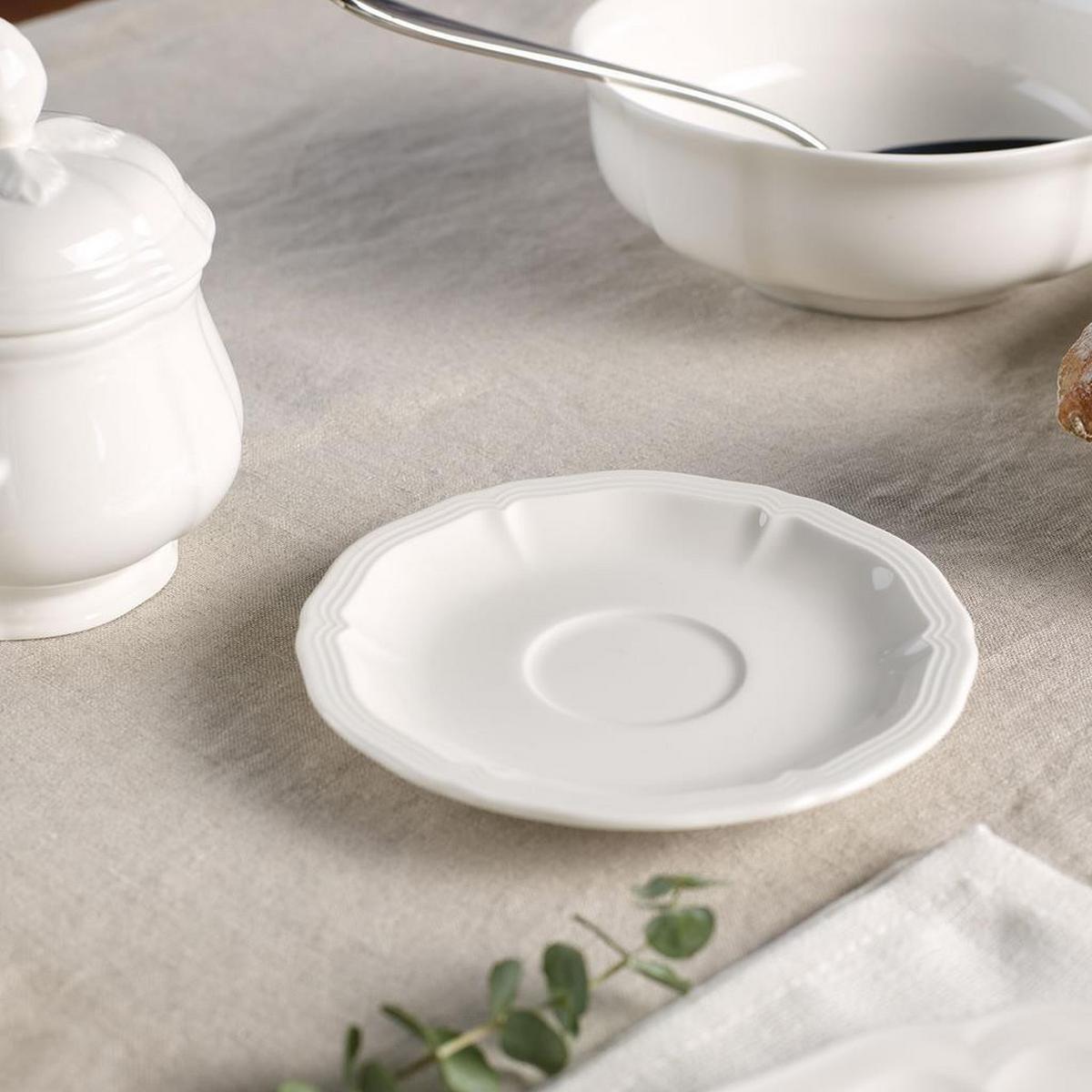 ESPRESSOUNTERTASSEN Manoir weiß ø 12,2 cm 6er Set - Weiß, Keramik (12.2cm) - Villeroy & Boch