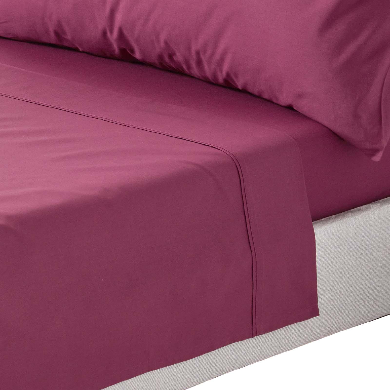 BETTLAKEN ohne Gummizug, Ägyptische Baumwolle, Fadendichte 200 - Beere, Textil (240/275cm) - Homescapes