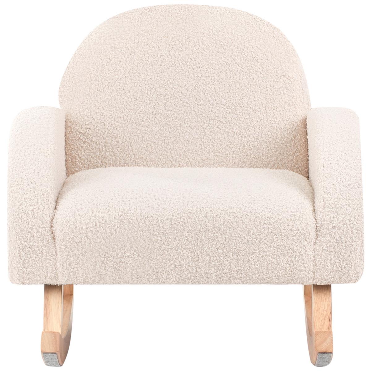 KINDERSCHAUKELSTUHL Bouclé Hellbeige Hug - Beige, Textil (54/53/52cm) - Beliani