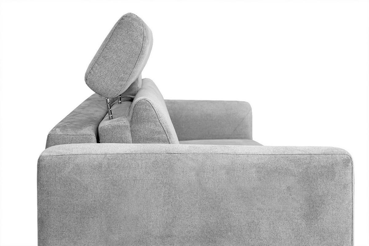 SOFA MEZO 3-Sitzer mit Schlaffunktion, hellgrau - Hellgrau/Schwarz, Holz/Textil (232/90/107cm) - Wozimo