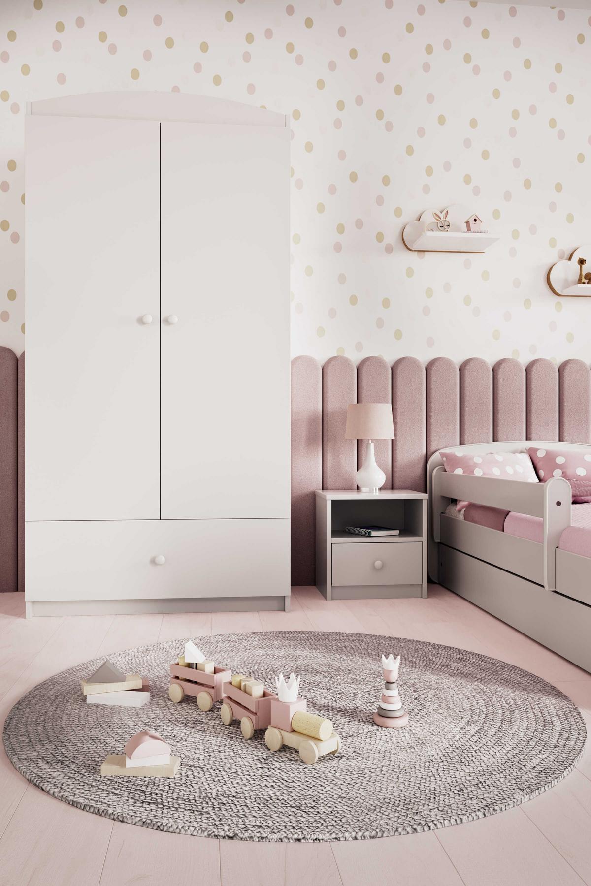 KINDERKLEIDERSCHRANK Basic - Weiß, Holzwerkstoff (90/175/52cm) - RAUMHIRSCH FURNITURE