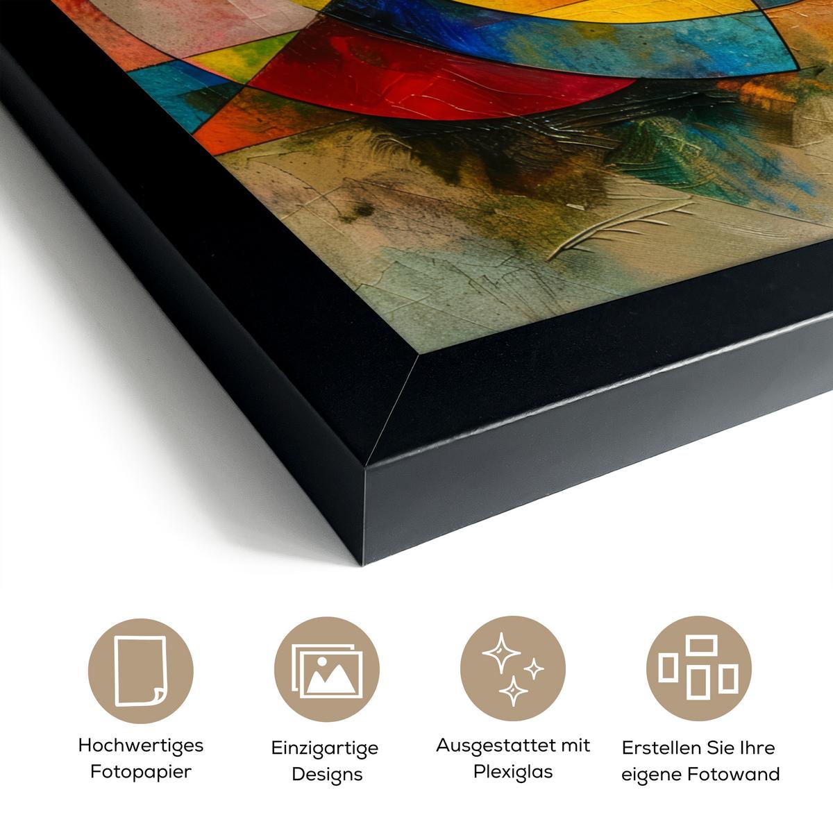 POSTER MIT RAHMENGERAHMTES BILD Kunst - Abstrakt - Modern 40x30 cm - Gelb, Papier (40/30cm) - MuchoWow