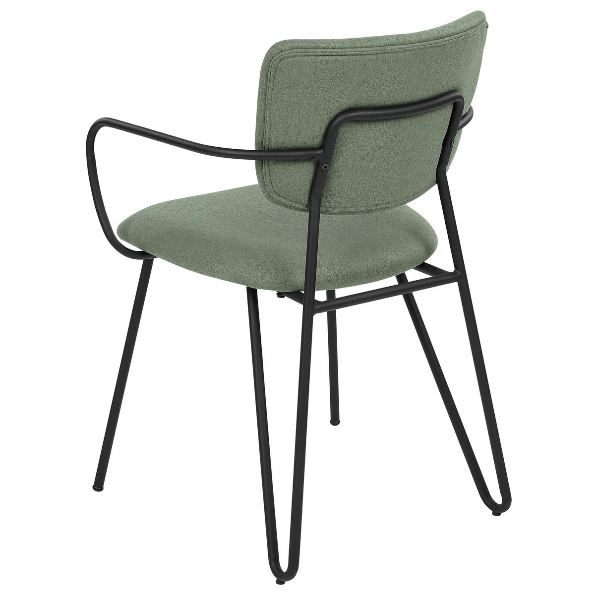 ESSZIMMERSTUHL 2er-Set Polsterbezug Grün Elko - Grün, Textil/Metall (45/80/54cm) - Beliani