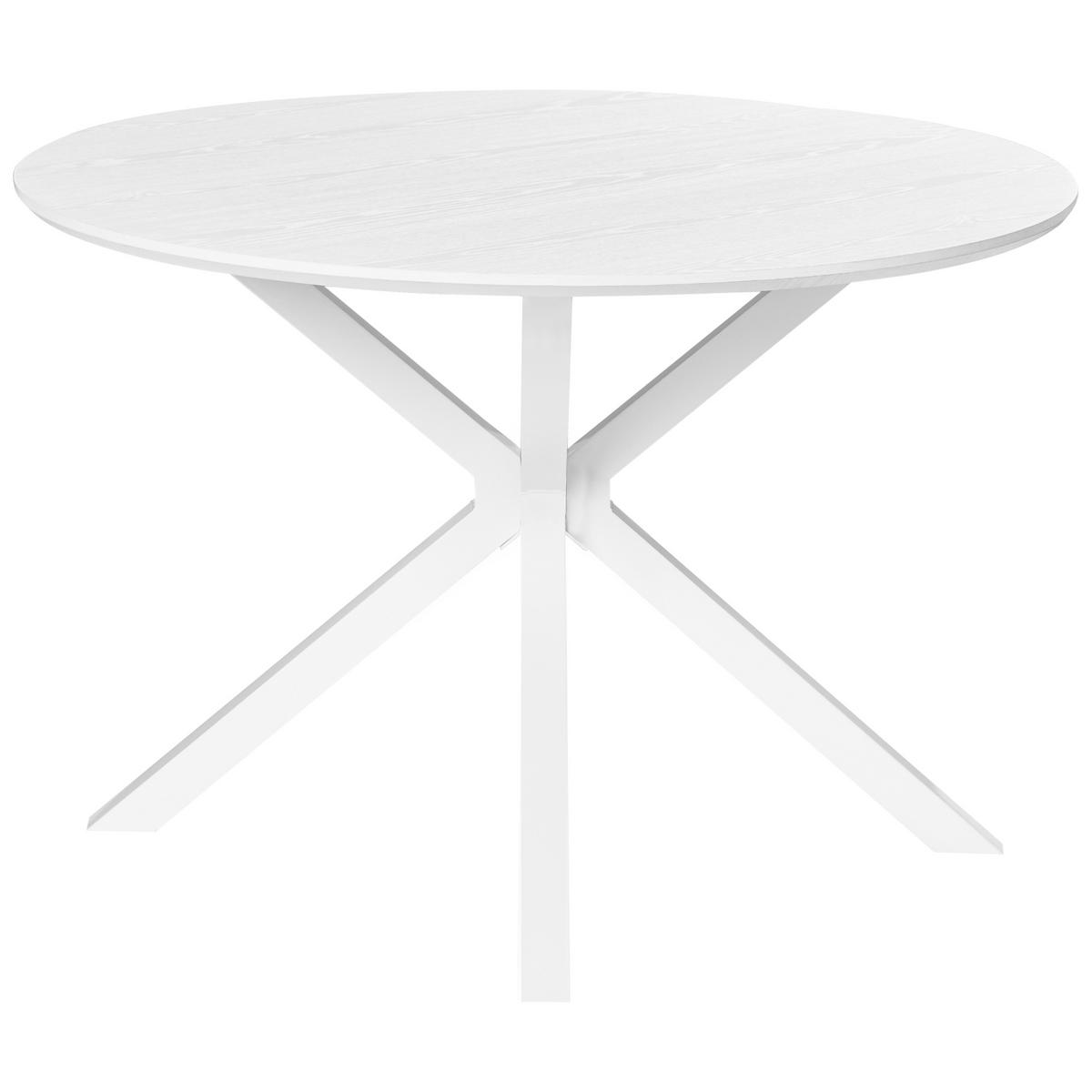 ESSTISCH Weiß 120/120 cm Fitzroy - Weiß, Holzwerkstoff (120/120/75cm) - Beliani