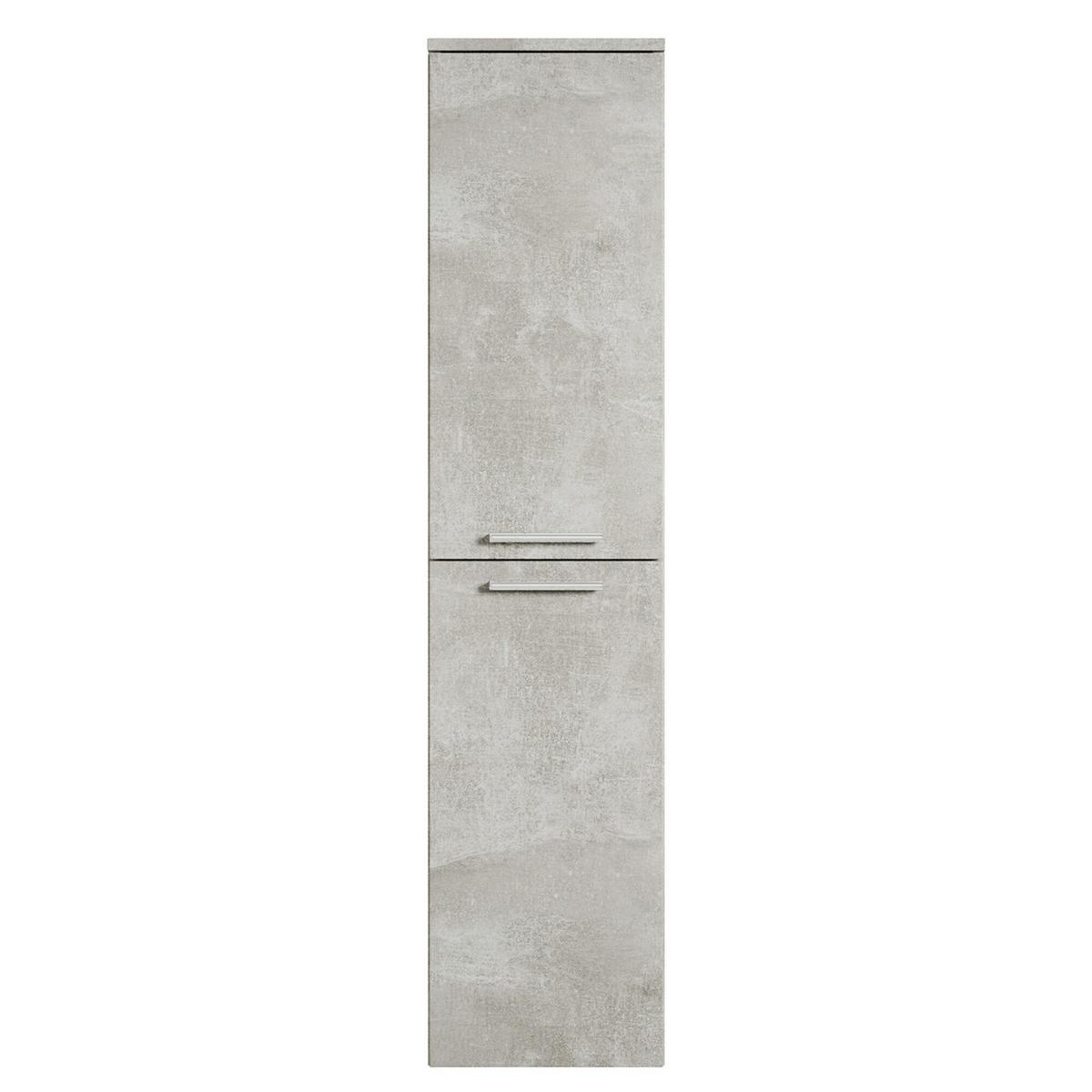 BADEZIMMERSCHRANK Saturnus mit 2 Türen Beton Grau - 35 x 35 x 130 cm - Grau, Holz (35/130/35cm) - Badplaats