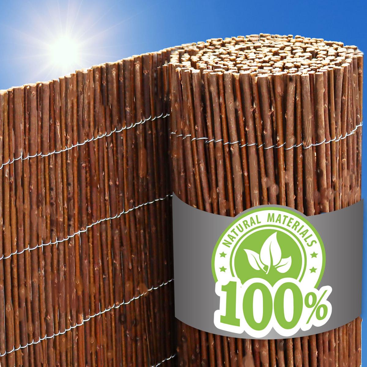 BALKON-SICHTSCHUTZ Weide, 110/600 cm, braun - Braun, Naturmaterialen (0.9/110cm) - urfence