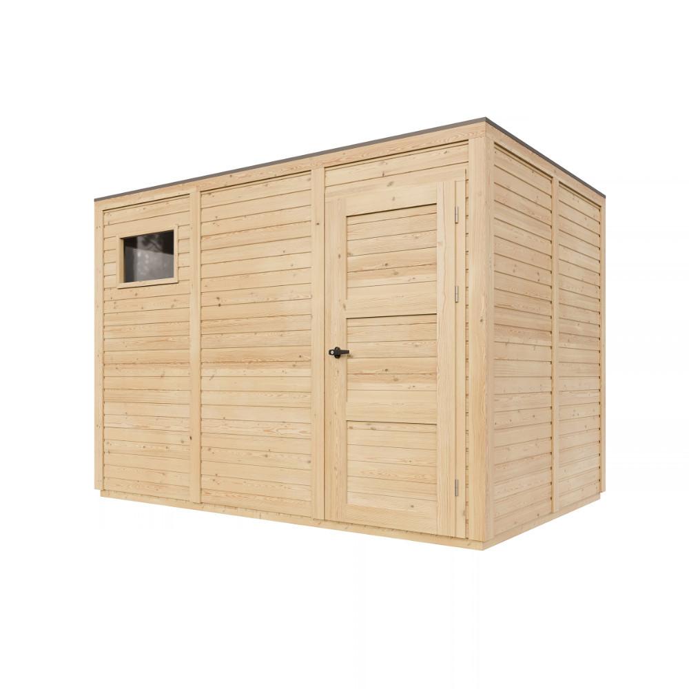 GARTENHAUS Holz 6,18 m², 306/210/202 cm, ohne Boden, M326F2 - Beige, Holz (306/210/202cm) - Timbela