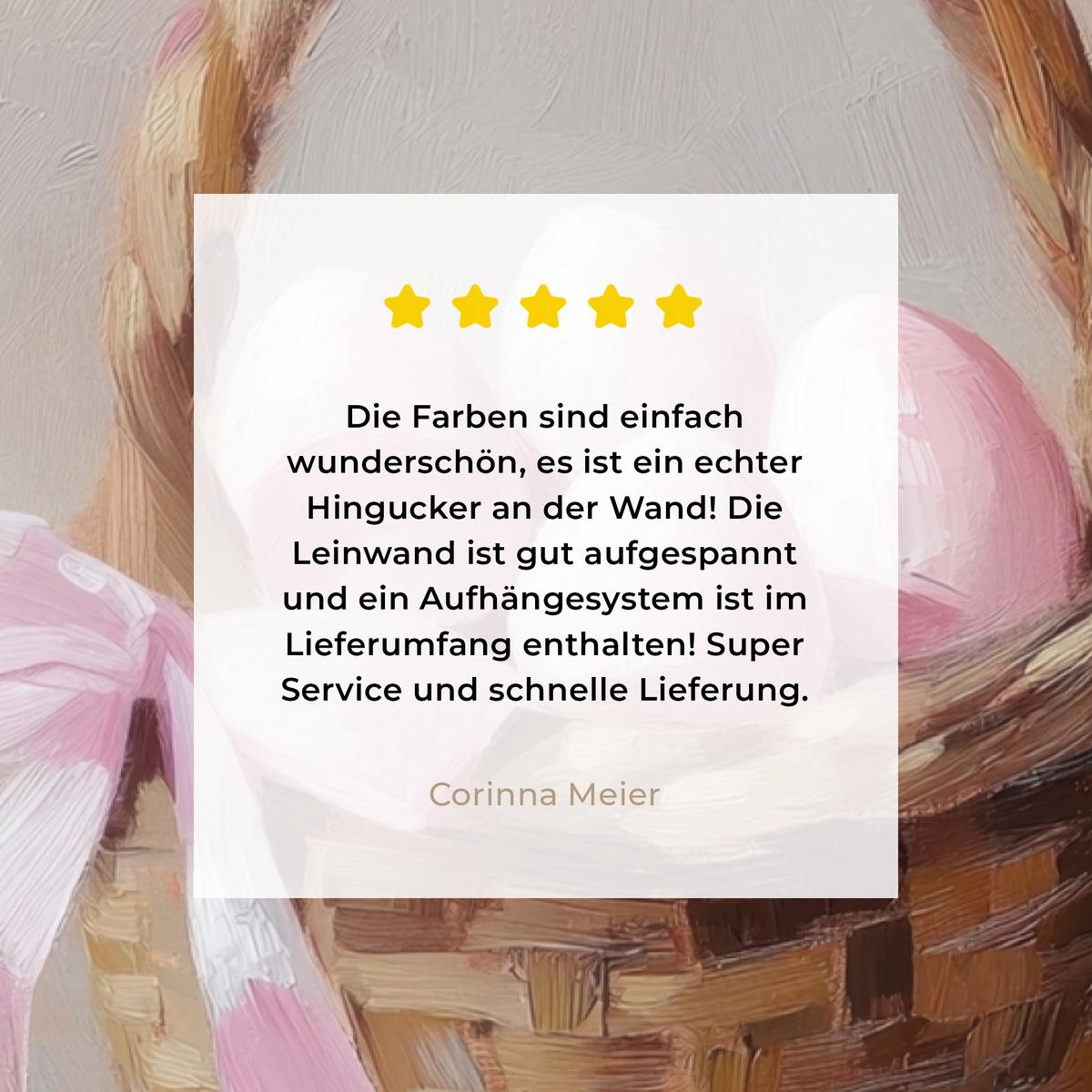 LEINWANDBILD Korb - Eier - Rosa Deko XXL 80x120 cm - Beige, Textil (80/120cm) - MuchoWow