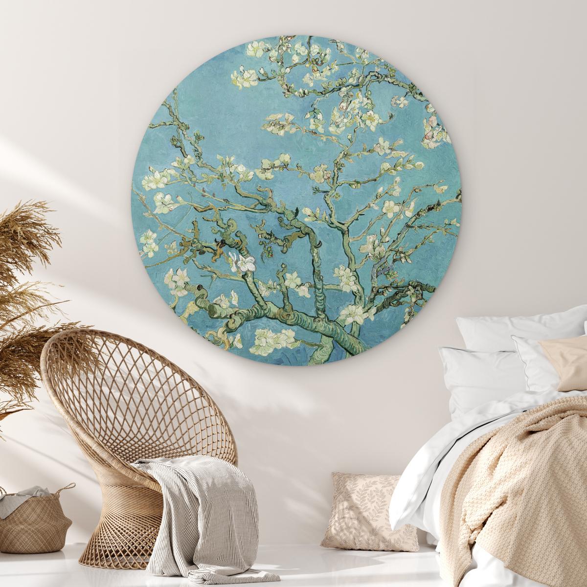 WANDBILD Van Gogh - Mandelblüte - Alte Meister - Kunst - Vintage Wandbild 120x120 cm - Pastellblau, Kunststoff (120/120cm) - MuchoWow