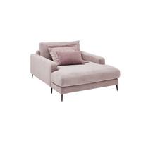LONGSEAT CARA Pink Cord - Schwarz/Rosa, Textil/Metall (132/84/170cm) - KAWOLA