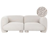 MODULSOFA 2-Sitzer Cremeweiß Bouclé Mjalbi - Creme, Textil (194/69/91cm) - Beliani
