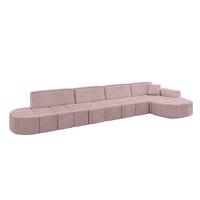 ECKSOFA Ottomane Rechts LIVO-L3 - 422x173x79,5 cm Rosa - Rosa, Holzwerkstoff/Textil (422/173cm) - ALTDECOR