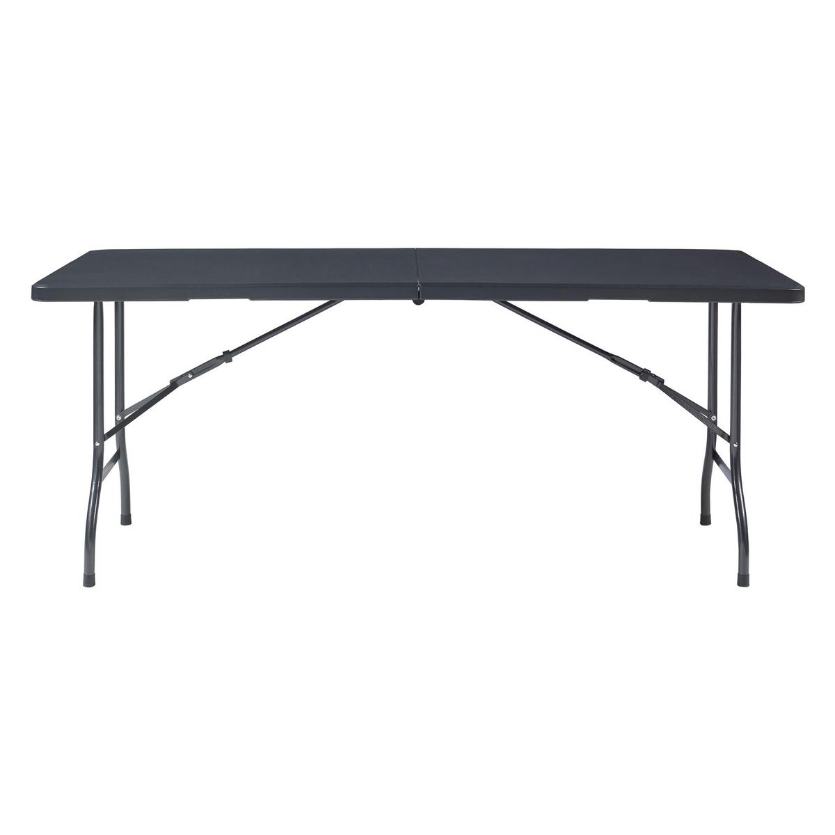 KLAPPTISCH Ljusnarsberg - Schwarz, Kunststoff/Metall (180/75/72cm) - [en.casa]