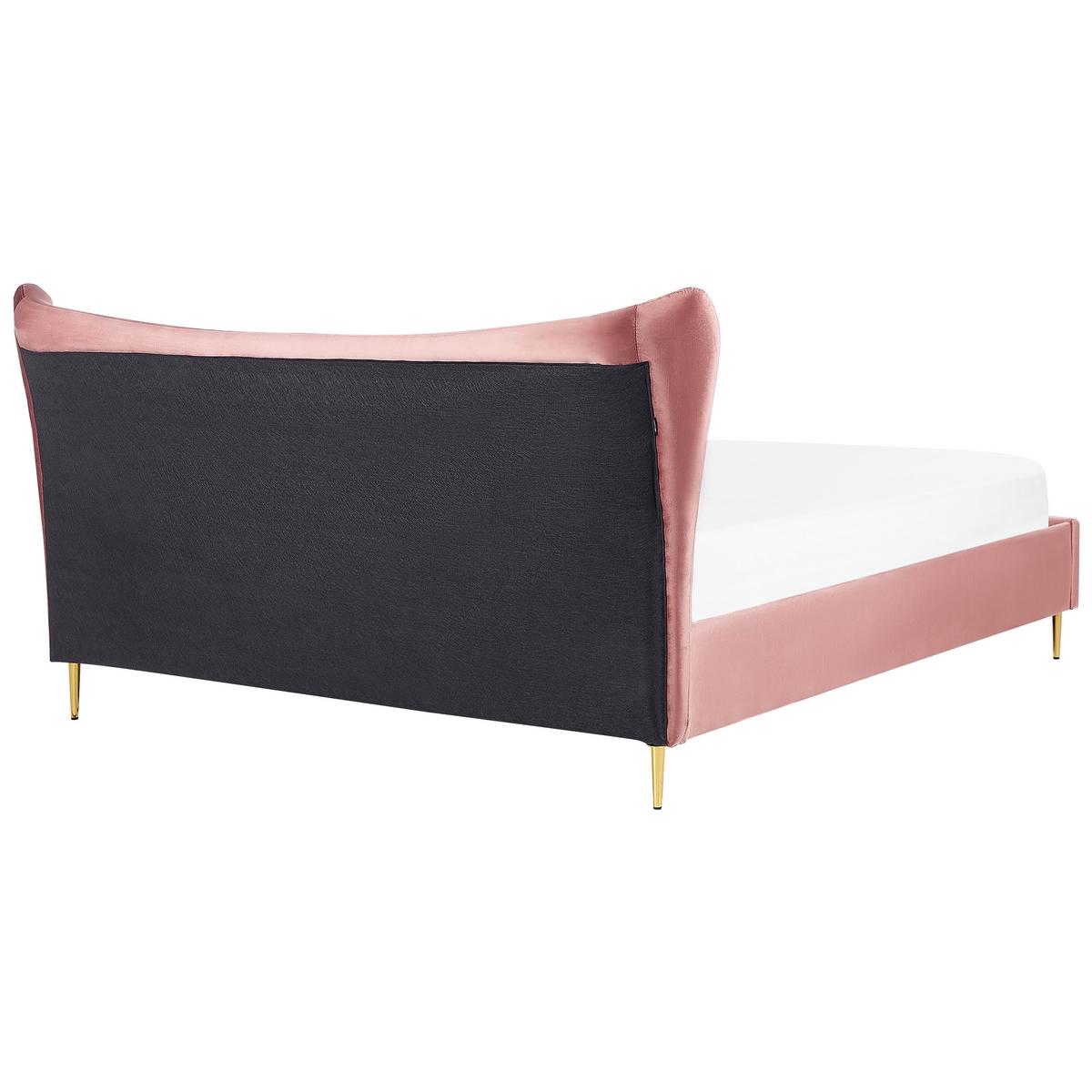 POLSTERBETT 180/200cm Pfirsichrosa Chaleix - Pink, Textil (180/200cm) - Beliani