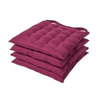 STUHLKISSEN 4er-Set weinrot 40/40/6,5 cm - Weinrot, Textil (40/40/6.5cm) - Homescapes