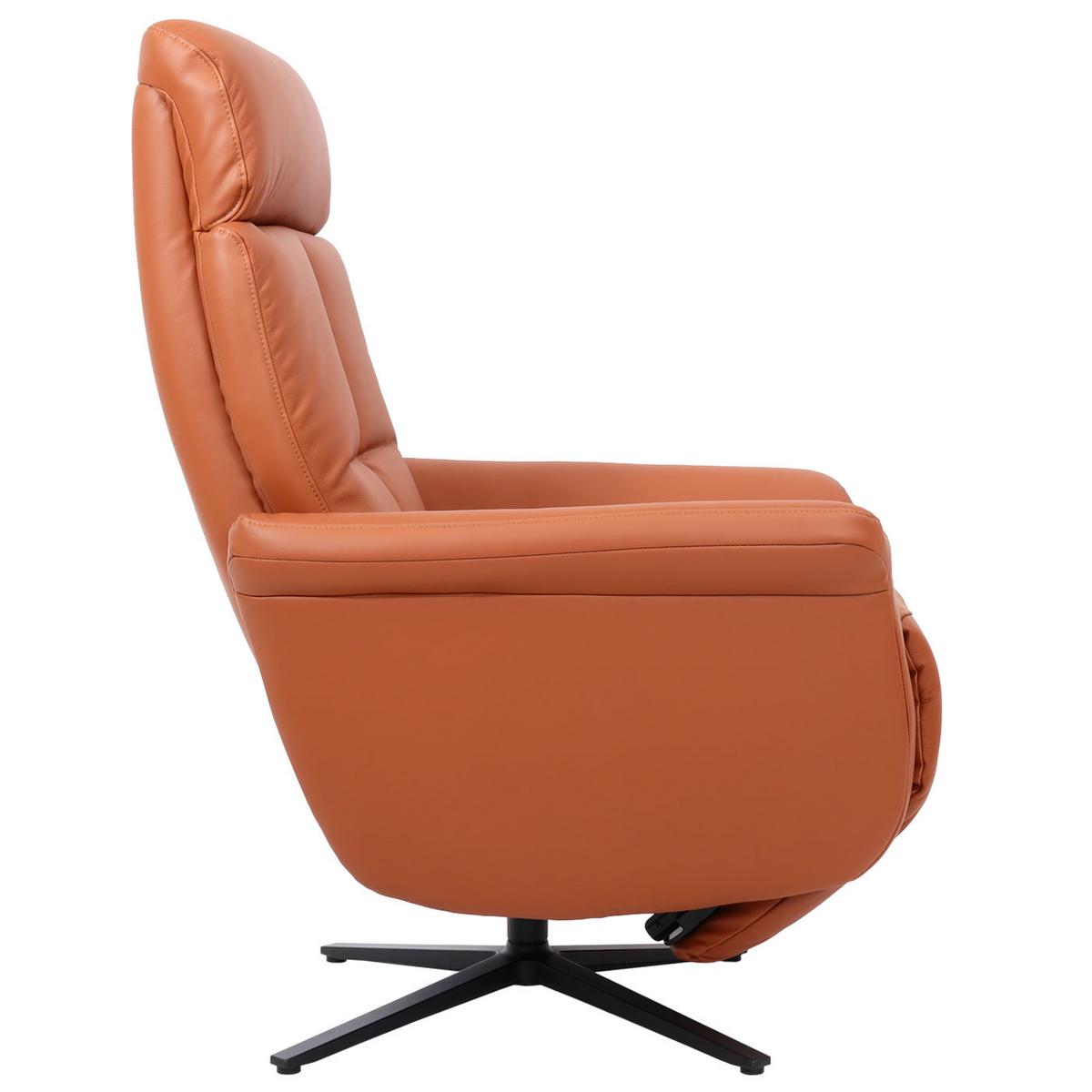 RELAXSESSEL Orange - Terracotta/Orange, Leder (76/110/153cm) - MCW