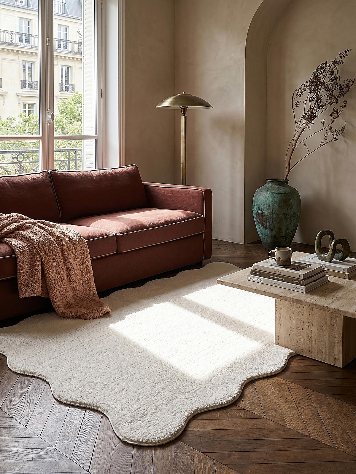 HOCHFLORTEPPICH Antirutsch Uni TIRSO Polyester Creme 160 x 220 cm - Beige, Textil (160/220cm) - KADIMA DESIGN