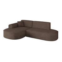 ECKSOFA Ottomane Links MARI-L1 - 243x171x79 cm Braun Velours - Schwarz/Braun, Holzwerkstoff/Kunststoff (243/171cm) - ALTDECOR