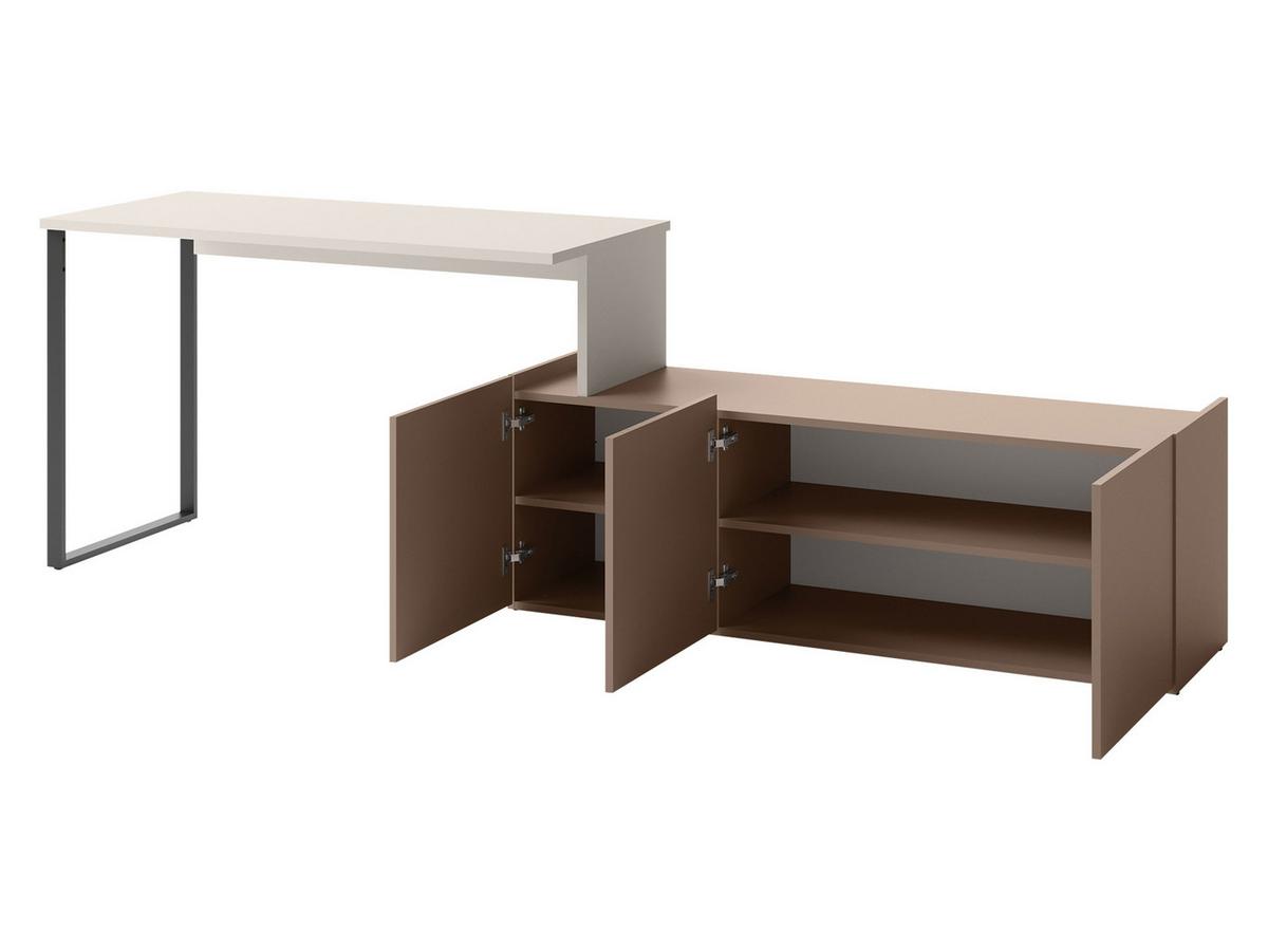 SCHREIBTISCH Sigma 3D SG10 - Kaschmir/Trüffeleichefarben, Holzwerkstoff/Metall (55/260/77cm) - MIRJAN24