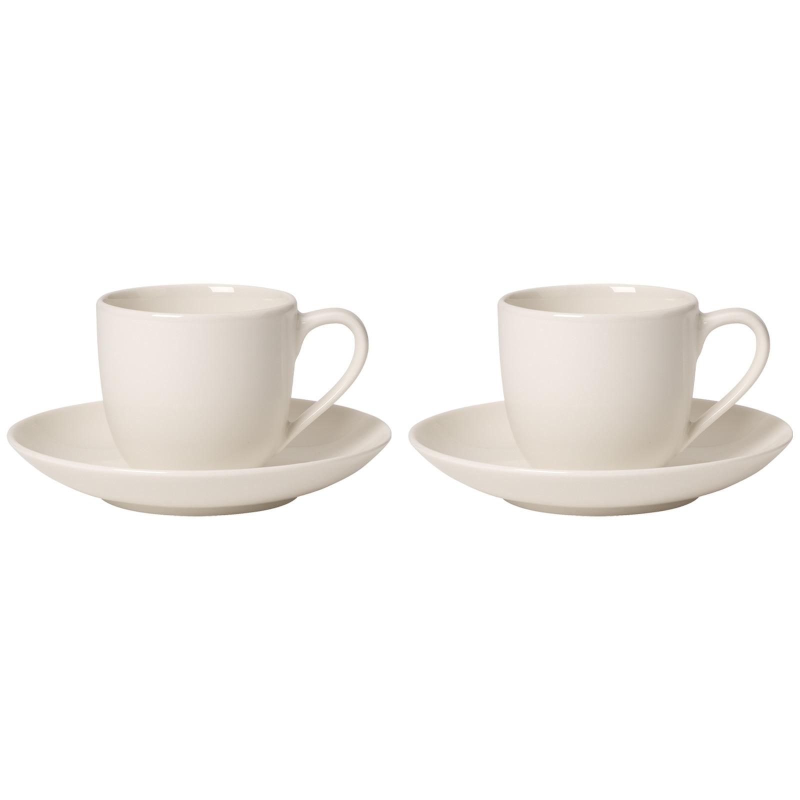 ESPRESSOTASSEN MIT UNTERTASSEN For Me weiß 70 ml 2er Set - Weiß, Keramik (11.7/7.7/11.7cm) - Villeroy & Boch