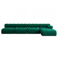 ECKSOFA modulares Sofa Razon-L3 - 380x160x70 cm Dunkelgrün Velours - Dunkelgrün, Holzwerkstoff/Textil (380/160cm) - ALTDECOR