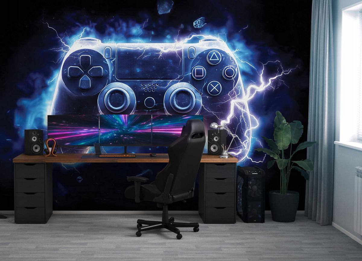 TAPETE Kinderzimmer 3D Effekt Gaming 250x175 - Multicolor, Papier (250/175cm) - Wallarena