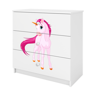 KOMMODE Babydreams Einhorn 81/81/41 - Weiß, Holzwerkstoff (81/81/41cm) - RAUMHIRSCH FURNITURE