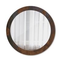 SPIEGEL Ø80 cm Rund mit Aufdruck - Dunkelbraun, Glas (80/80/0.4cm) - TULUP
