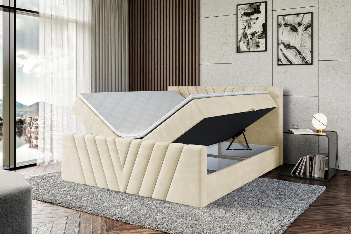BOXBETT ERNINA-Z - 180x200 cm - H4 - Beige - Beige, Holzwerkstoff (180/200cm) - ALTDECOR