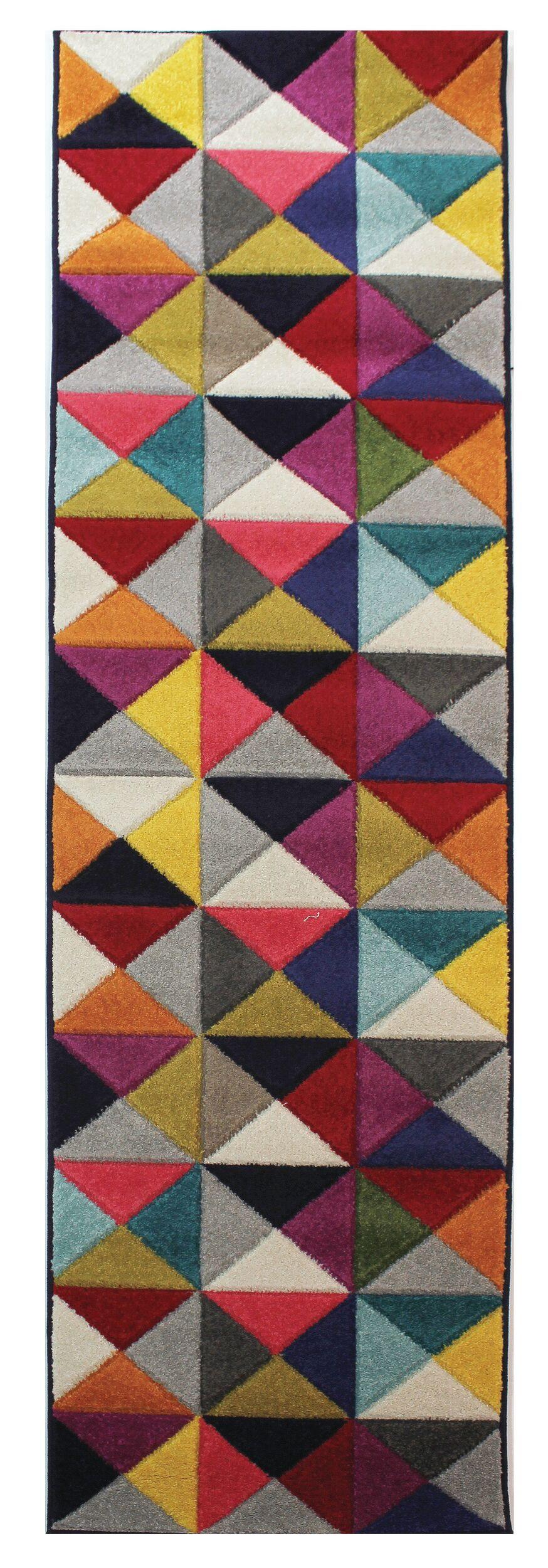 TEPPICH MEON, geometrisch, aus Polypropylen, Florhöhe 11 mm, Bunt, 66 x 230 cm - Multicolor, Textil (66/230cm) - KADIMA DESIGN