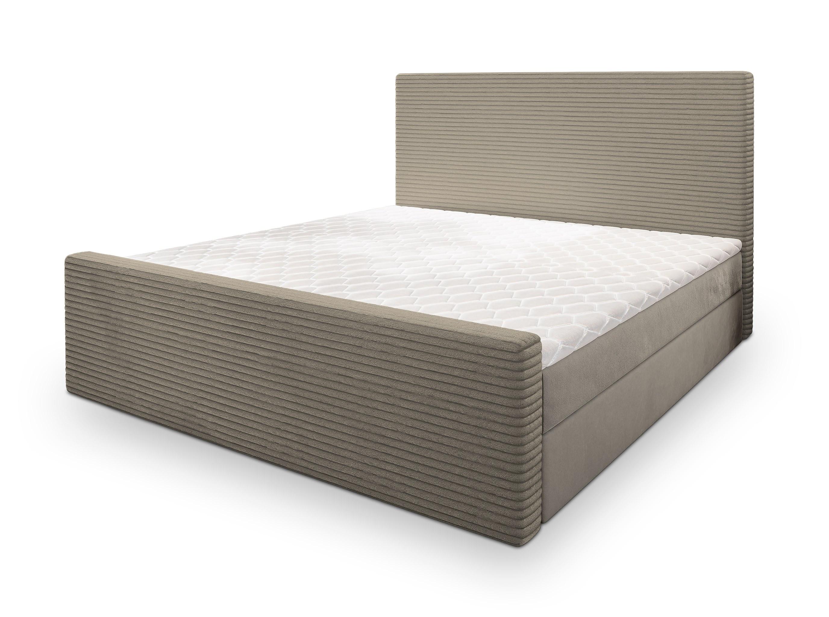 BOXBETT ALORIA 160x200 cm mit Matratze und Topper - Beige - Beige, Holz (160/200cm) - MASSENO