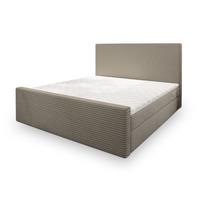 BOXBETT ALORIA 140x200 cm mit Matratze und Topper - Beige - Beige, Holz (140/200cm) - MASSENO