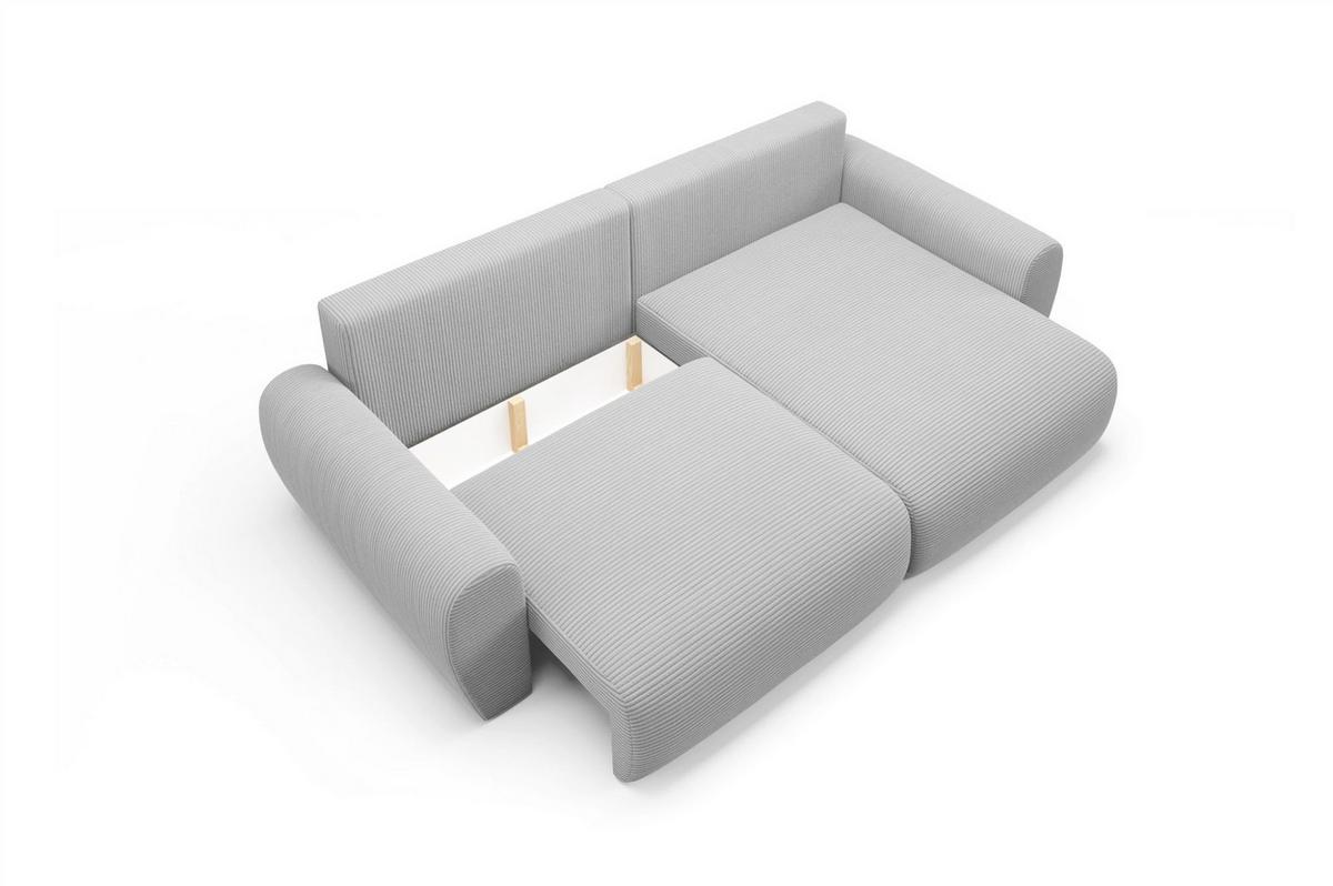 ECKSOFA Galan Mit Schlaffunktion - Hellgrau, Holzwerkstoff/Textil (153/253cm) - Fun Möbel