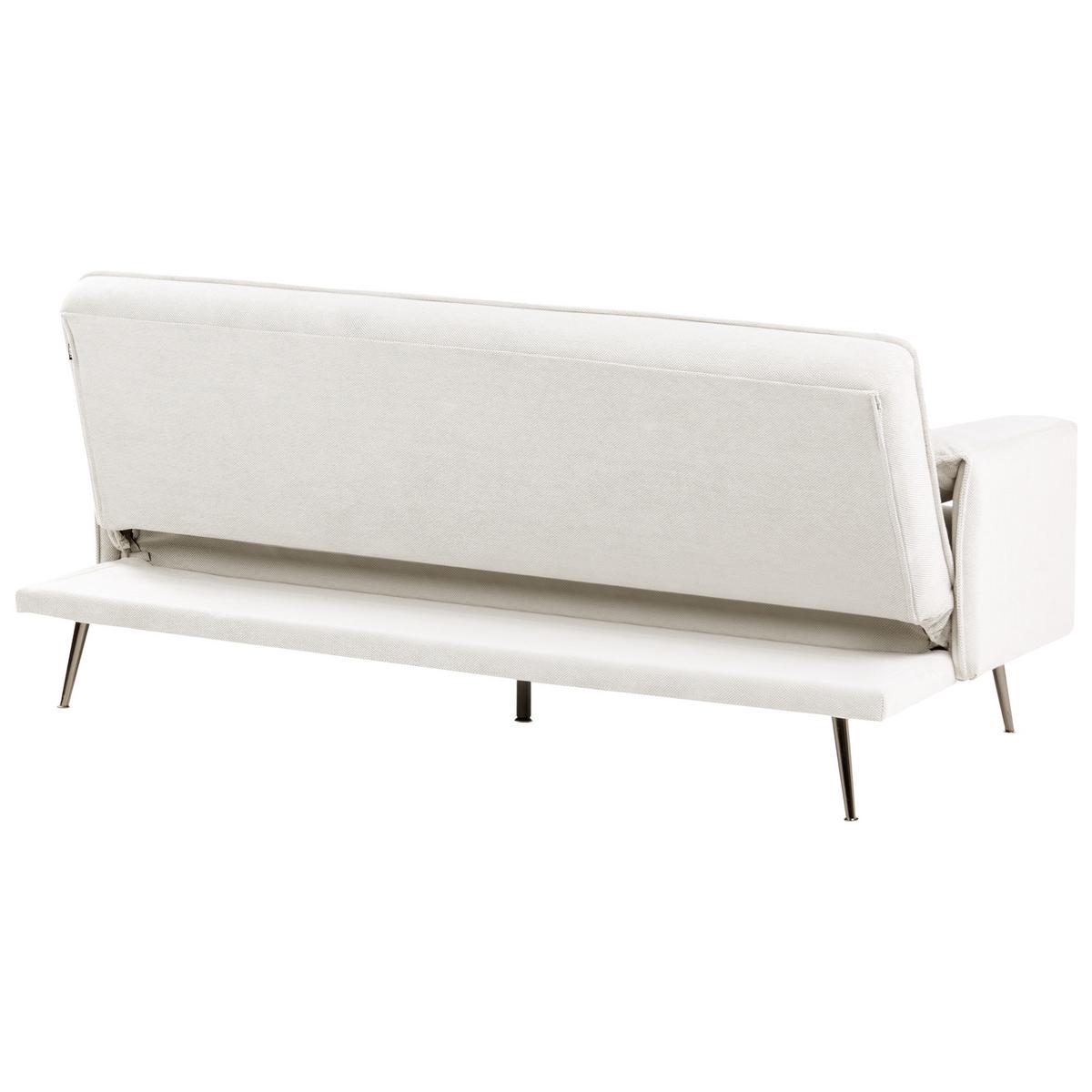 SCHLAFSOFA 3-Sitzer Stoff Cremeweiß Vayla - Creme, Textil (198/85/64cm) - Beliani