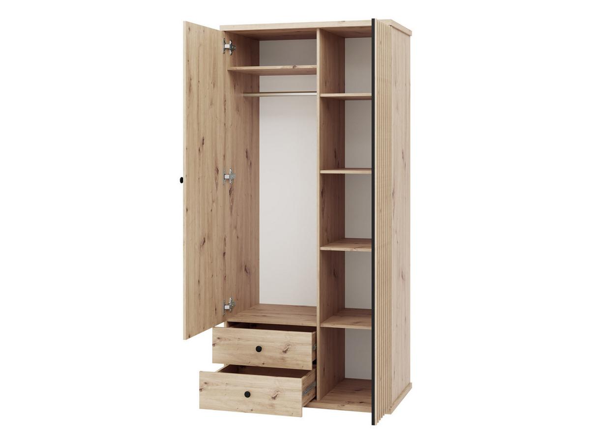 KLEIDERSCHRANK Cali C-25 - Schwarz/Eiche Artisan, Holzwerkstoff/Kunststoff (100/213/60cm) - MIRJAN24