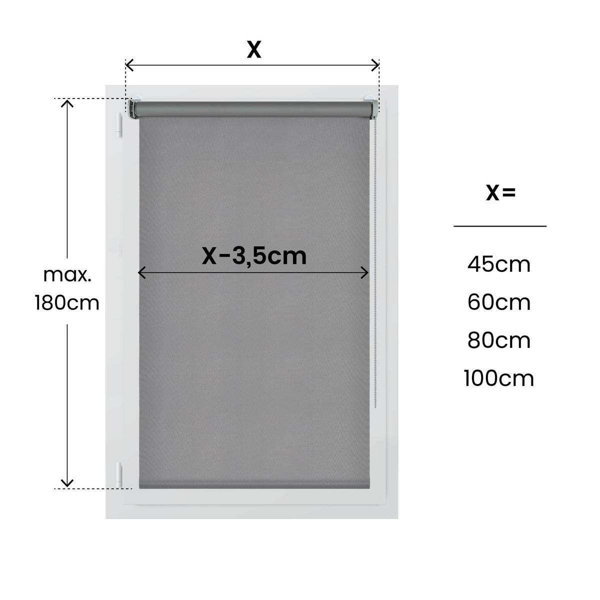 VERDUNKELUNGSROLLO Moon Easyfix Grau 100x180 - Graphitfarben, Kunststoff (100/180/1cm) - STORESDECO