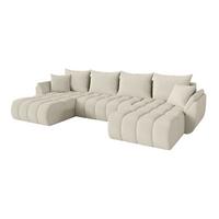 WOHNLANDSCHAFT mit Schlaffunktion und Bettkasten TOKO-U-v1 378x194x86 Beige Bouclé - Sandfarben/Beige, Holzwerkstoff/Kunststoff (378/86/194cm) - ALTDECOR