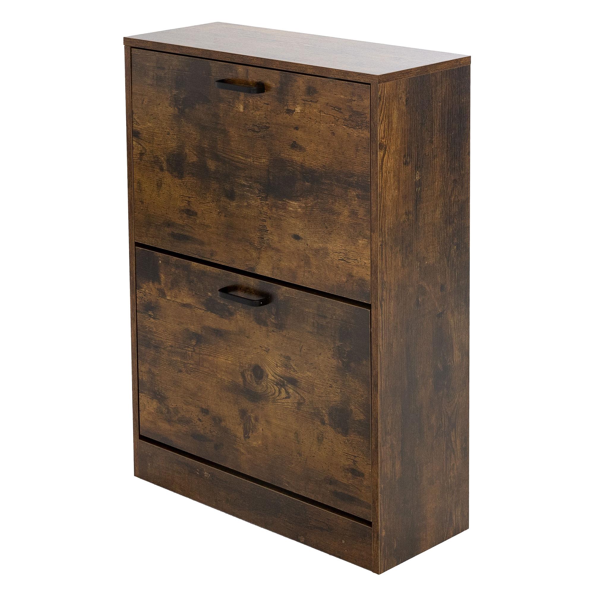 SCHUHSCHRANK - Dunkelbraun, Holzwerkstoff (24/84/60cm) - ML-DESIGN