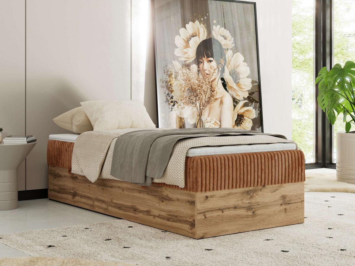 BOXBETT WOOD ZERO 90/200 - Orange Cord - H4 - Topper T25 - Orange, Textil (90/200cm) - MKS