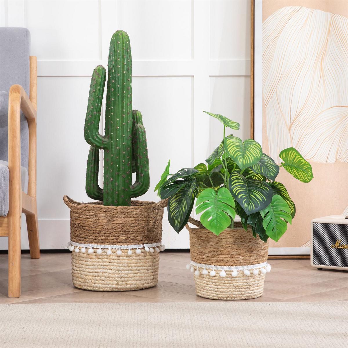 PFLANZENKÖRBE LINI natur, weiß - Naturfarben, Kunststoff (26/24cm) - IDIMEX