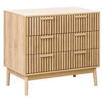 KOMMODE mit 3 Schubladen Hellbraun Lynwood - Braun, Holzwerkstoff (90/79/49cm) - Beliani