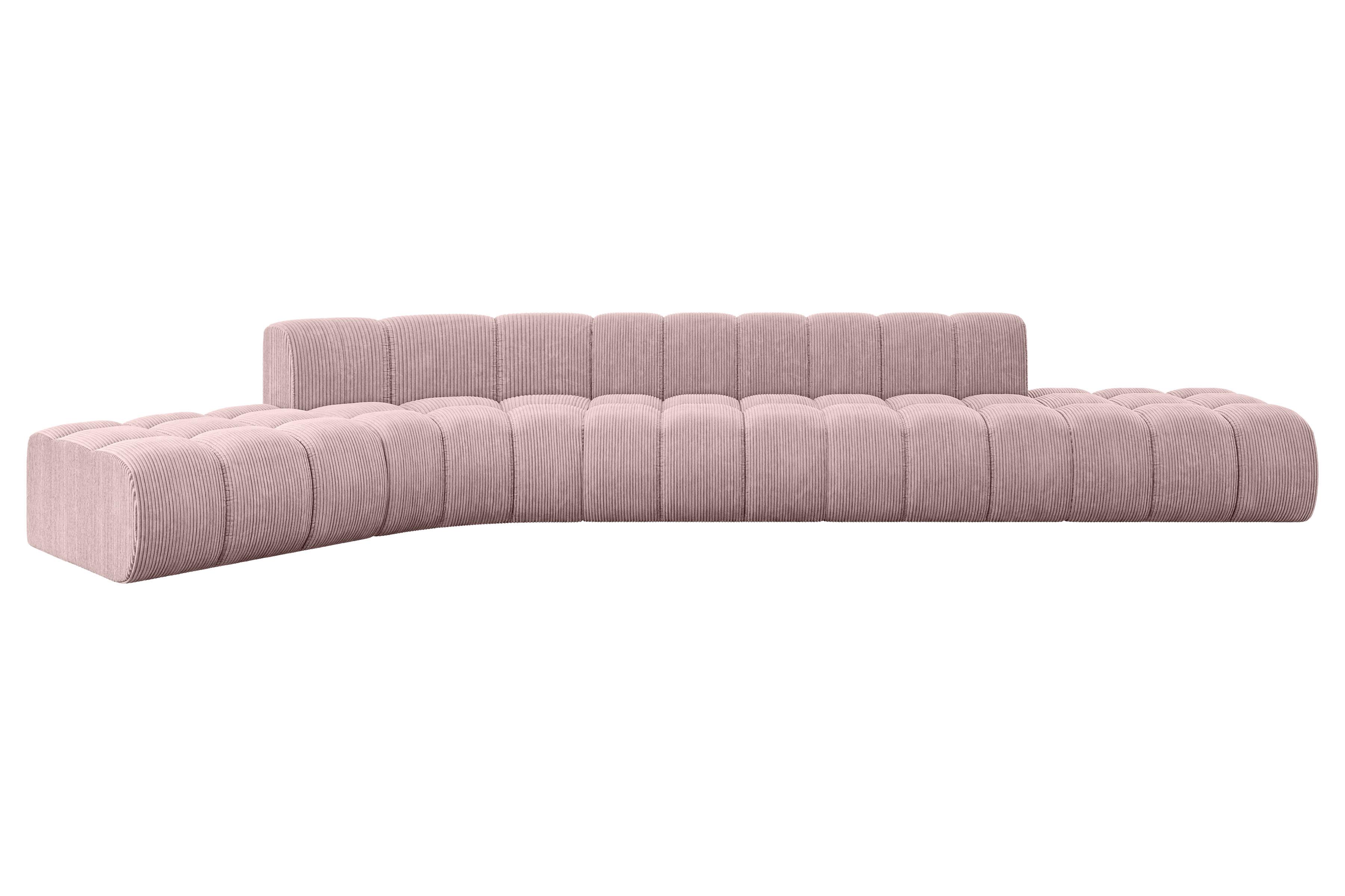 ECKSOFA modulares Sofa Solven-L2 - 471x174x70 cm Rosa - Rosa, Holzwerkstoff/Textil (471/174cm) - ALTDECOR