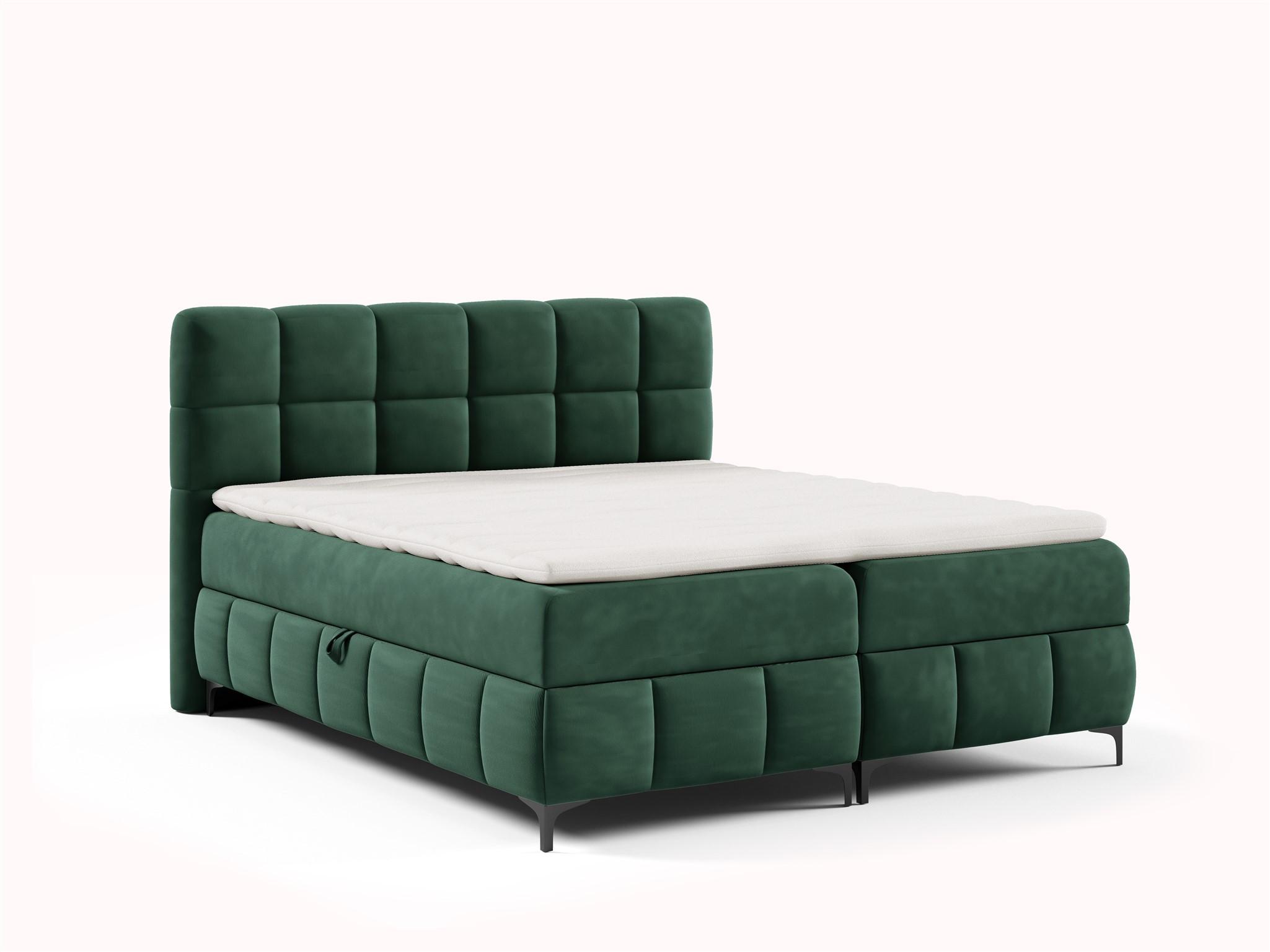 BOXBETT Sophie In Salvador - Dunkelgrün, Holzwerkstoff/Textil (140/200cm) - Fun Möbel