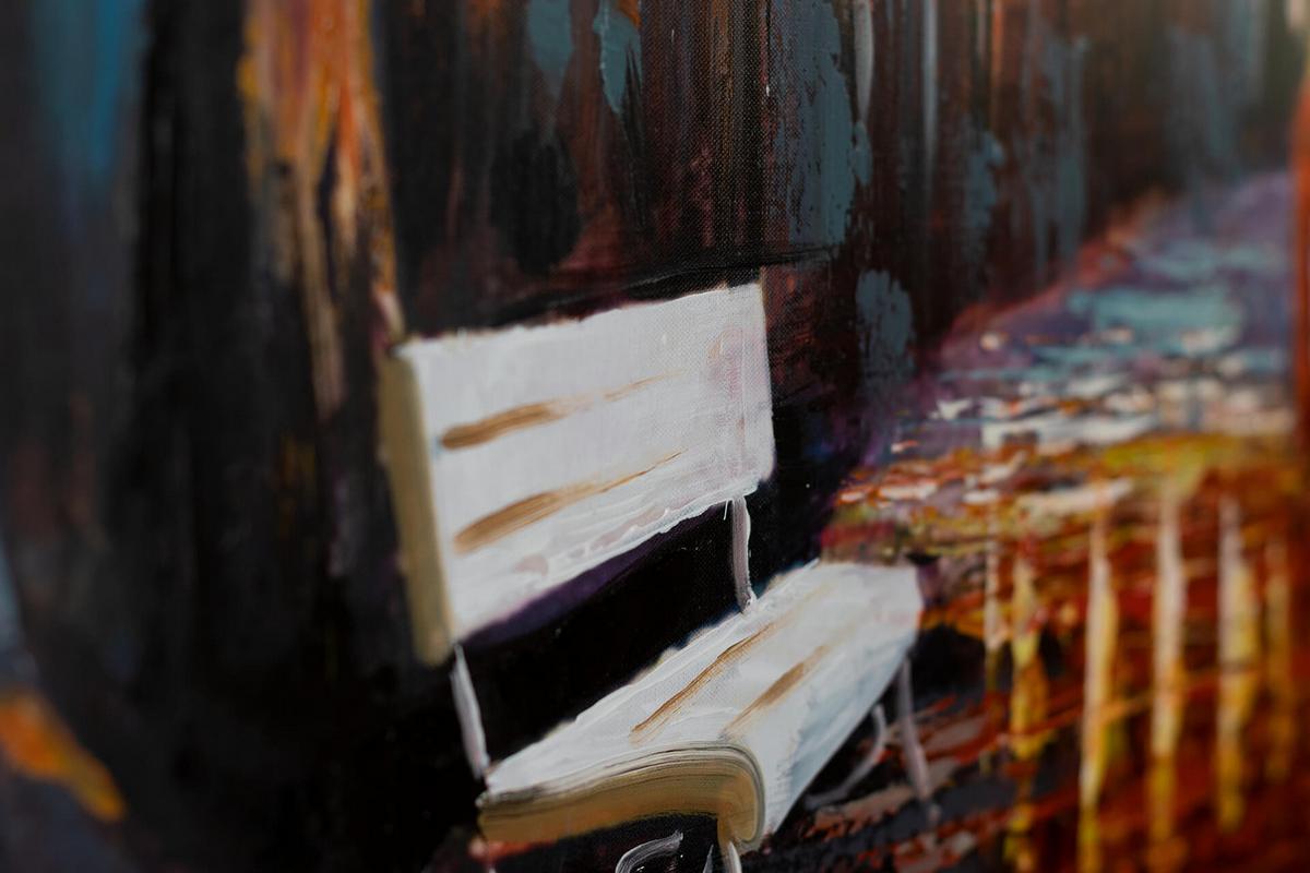 ACRYLBILD HANDGEMALT 120/60 cm - Multicolor/Schwarz, Holz/Textil (120/60cm) - KUNSTLOFT