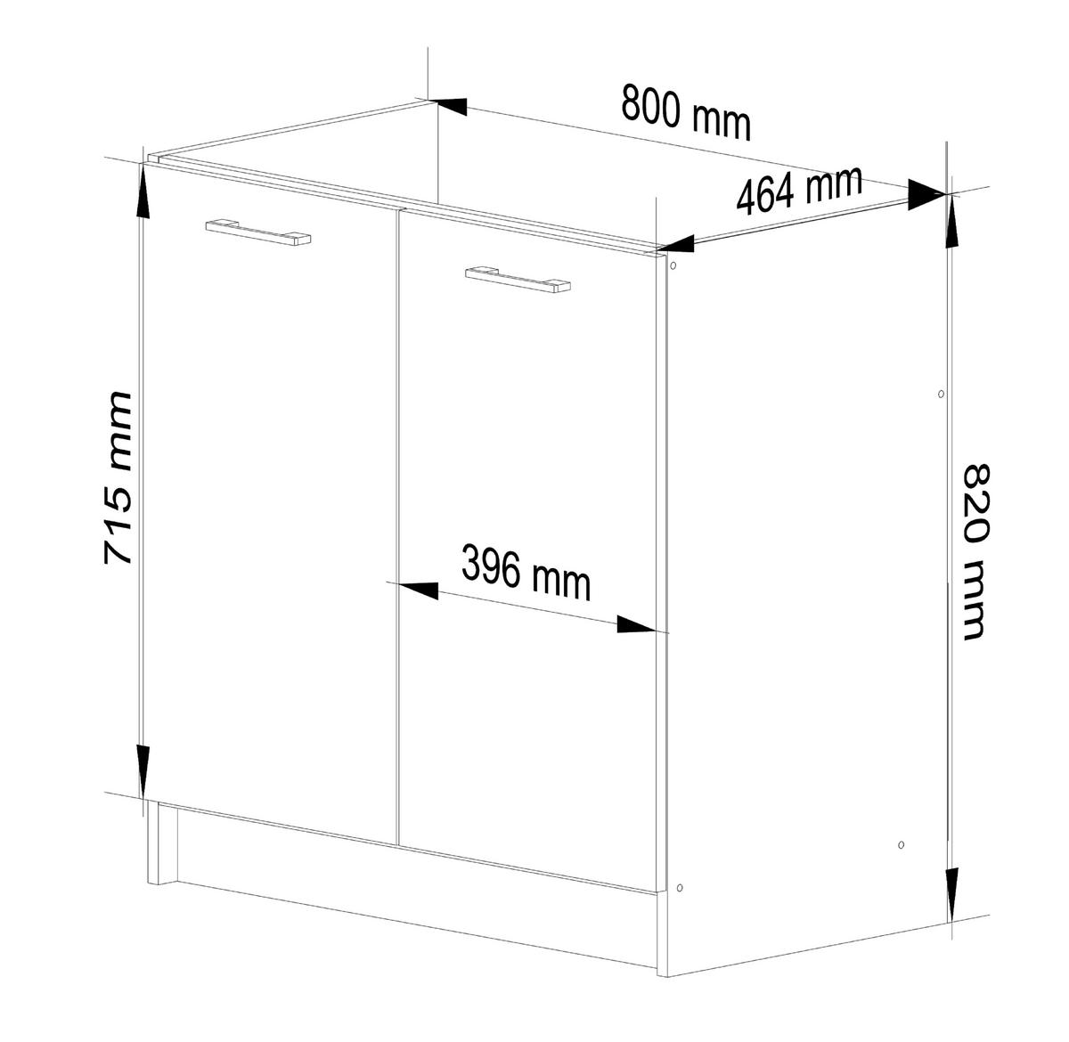 UNTERSCHRANK Weiß 82/80/46 - Weiß, Holzwerkstoff (80/82/46cm) - RAUMHIRSCH FURNITURE