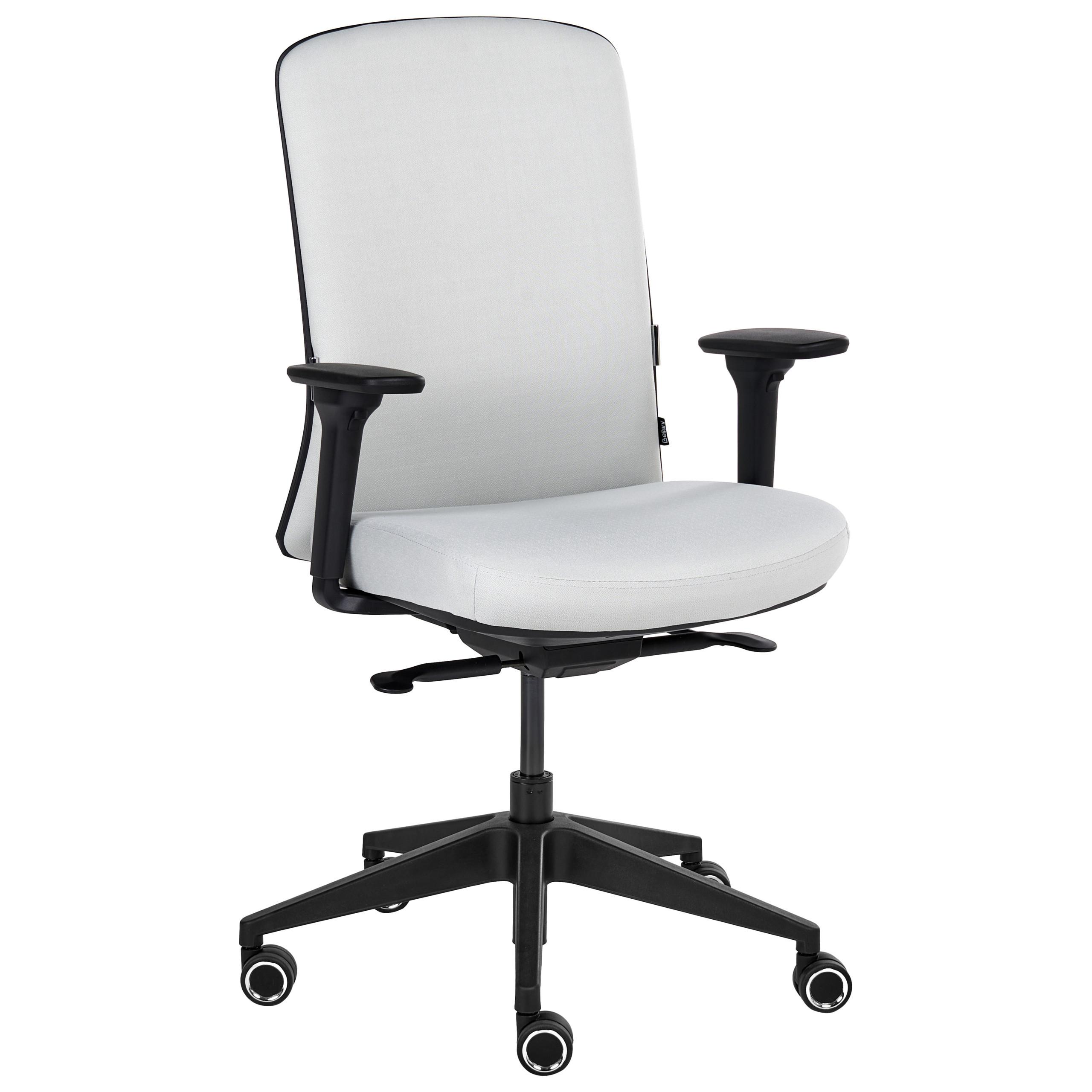 BÜROSTUHL Stoff Hellgrau Kamilon - Hellgrau/Schwarz, Textil (60/98/65cm) - Beliani